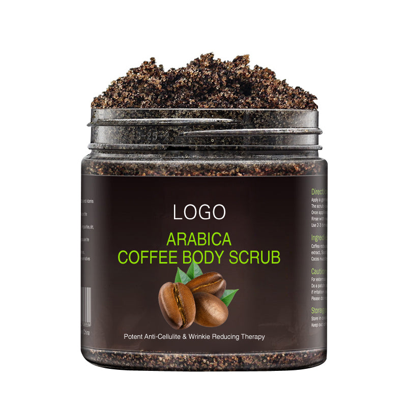 Biologische koffie whitening body scrub merksamenwerking op maat fabriek