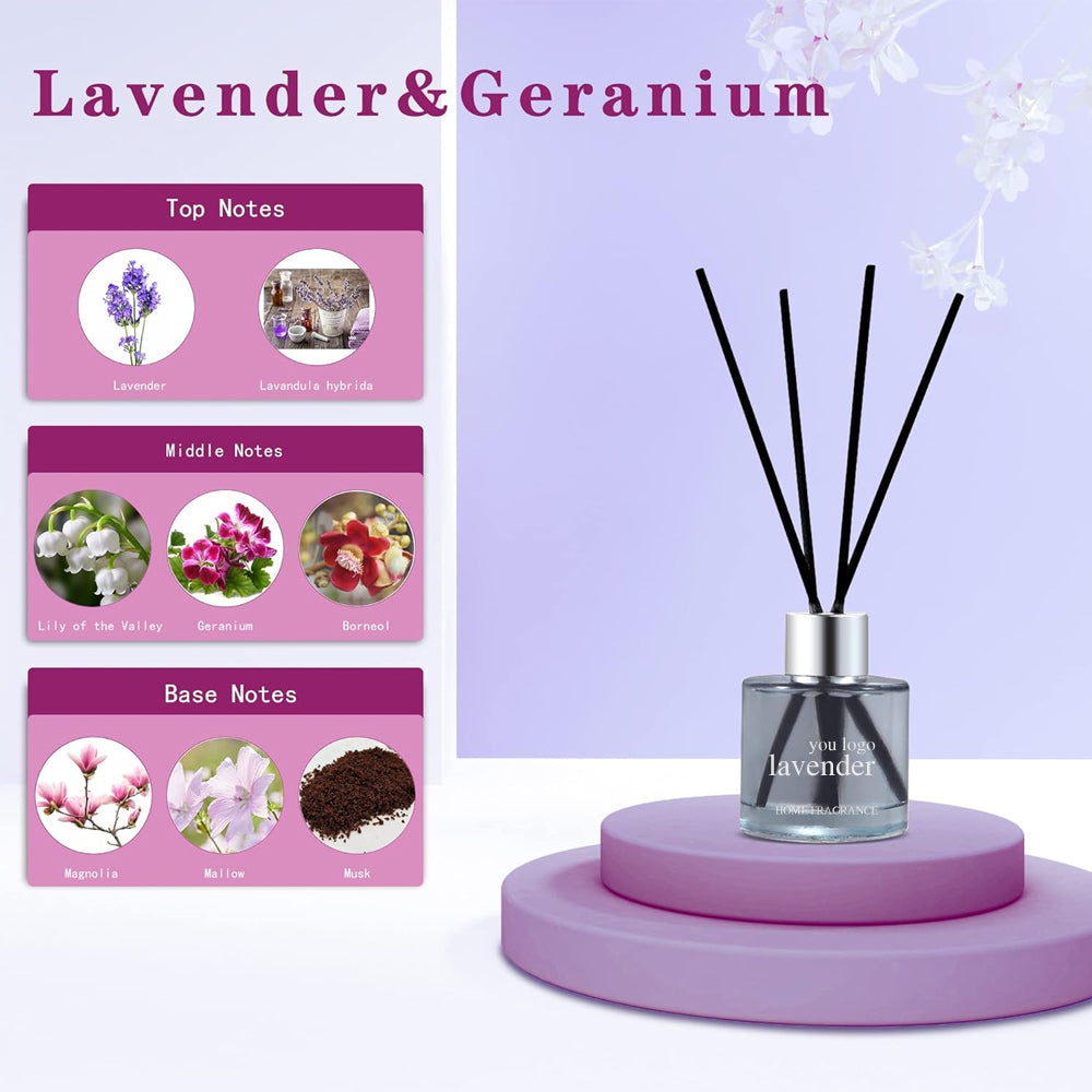 Home Fragrance Reed Diffuser Custom Scented Oil Diffuser for Room & Office OEM