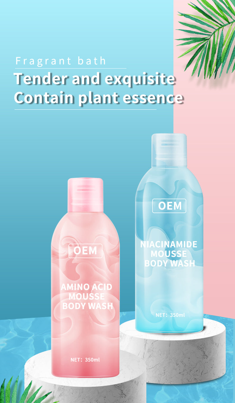 Asam amino niacinamide mousse body wash yang diproses pabrik