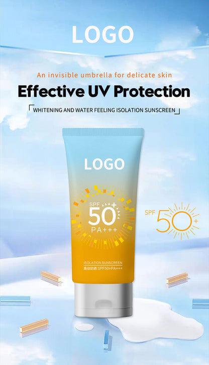 Isolamento protetor solar anti-UV ultravioleta 50 vezes SPF +++ certificado especial de maquiagem nacional quatro estações protetor solar processamento personalizado