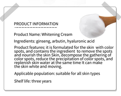 Rejuvenating Whitening Spot Cream Cosmetics OEM ODM Factory