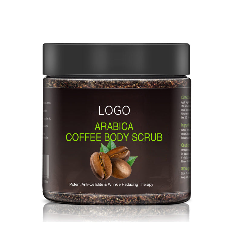 Organic coffee whitening body scrub brand cooperation custom factory