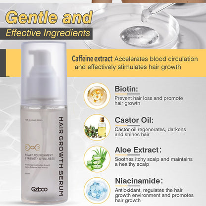 Sérum de croissance capillaire OEM, formule nourrissante pour le cuir chevelu et renforçante pour les cheveux